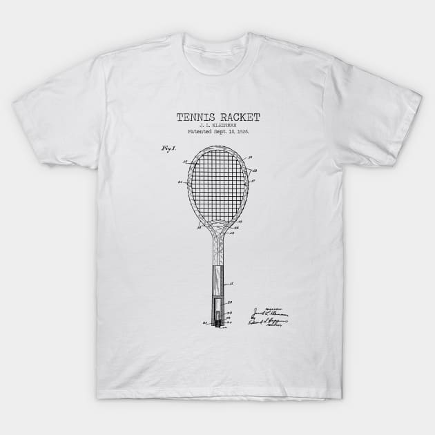 TENNIS RACKET patent T-Shirt by Dennson Creative